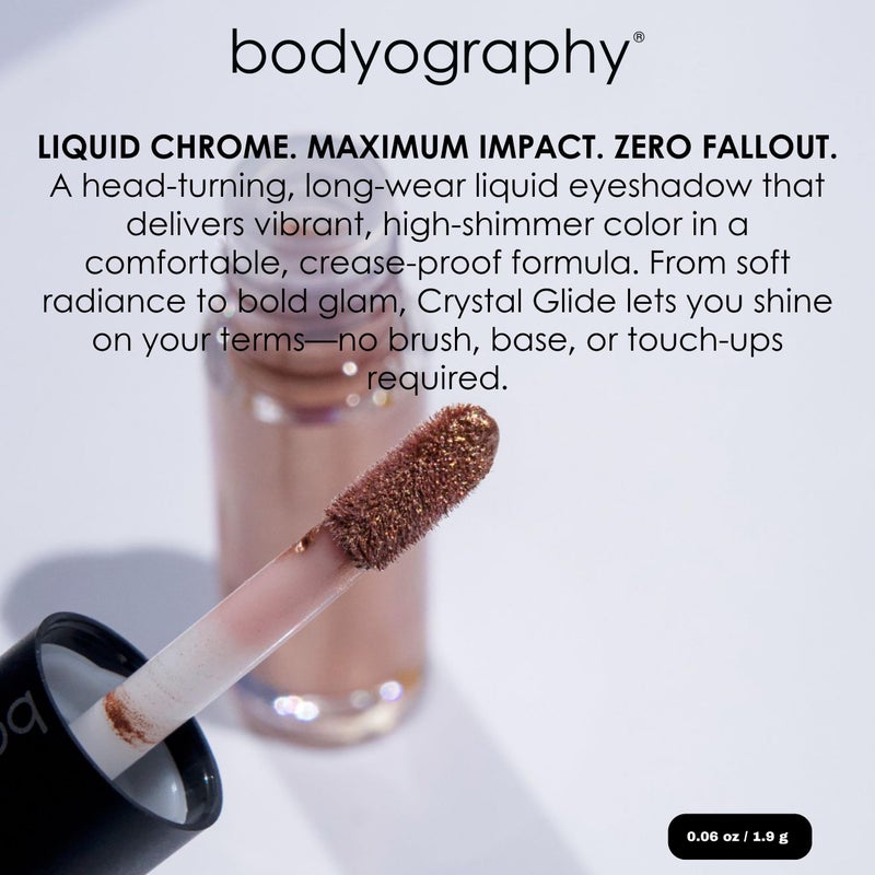 Bodyography Crystal Glide Liquid Eyeshadow - Citrine (Bright Gold)| Weightless, Long-Lasting Liquid Chrome Eye Color | Buildable, Crease-Proof and the color is: Citrine - Bright Gold - Image 5